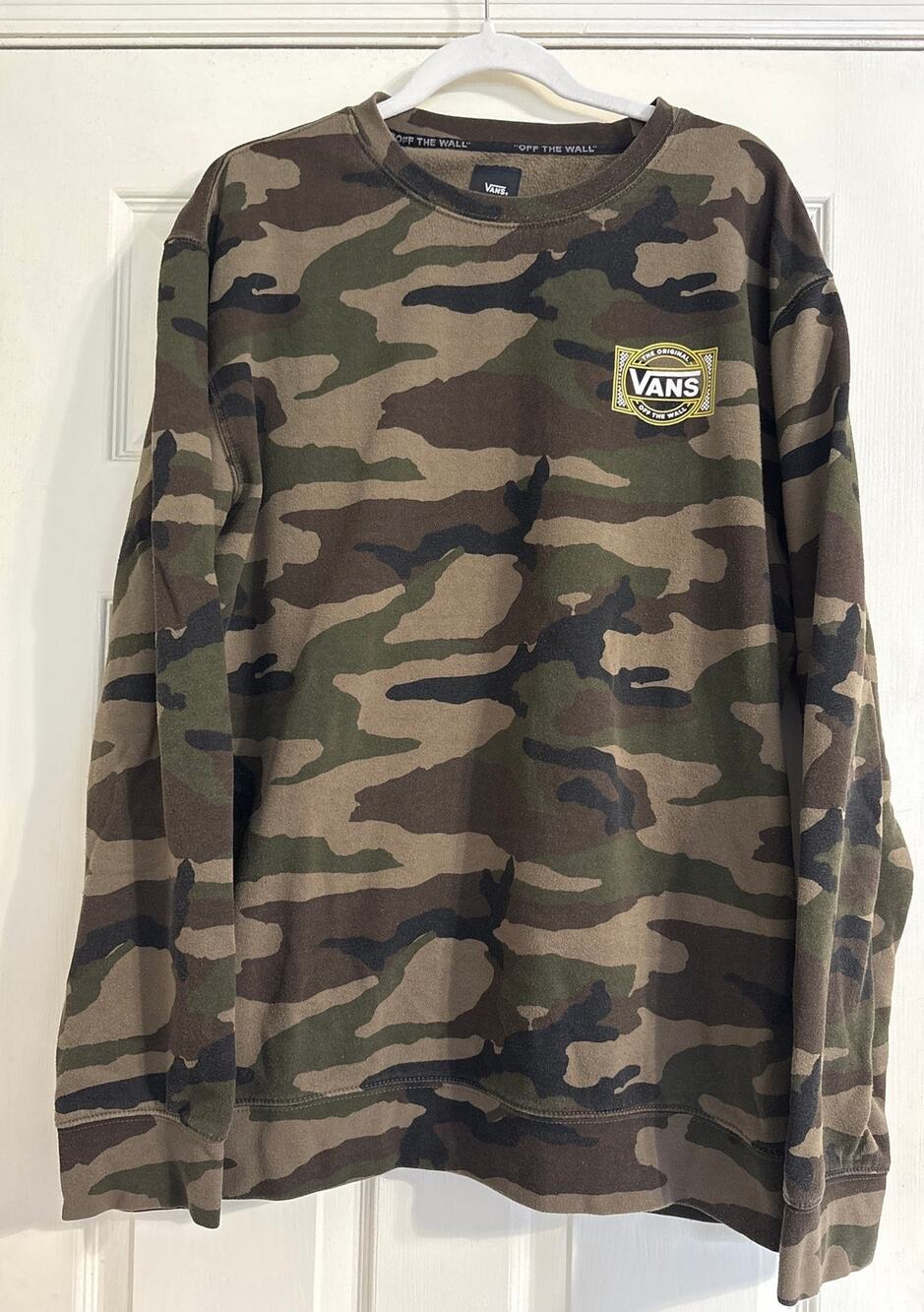 VANS Camouflage Crewneck Pullover Sweatshirt, Men's XXL